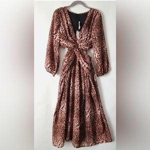 Ranna Gill Printed Cut-Out Midi Dress